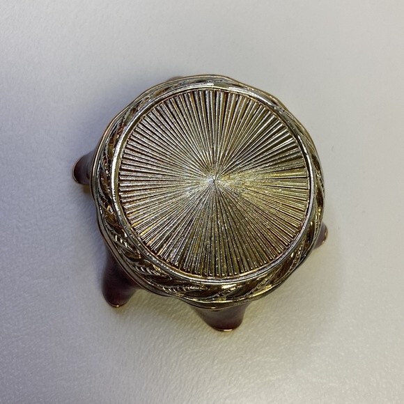 Edgar Berebi Limited Edition Enamel Lilac Pin Trinket Box & Brooch Poinssettia - Picture 9 of 11